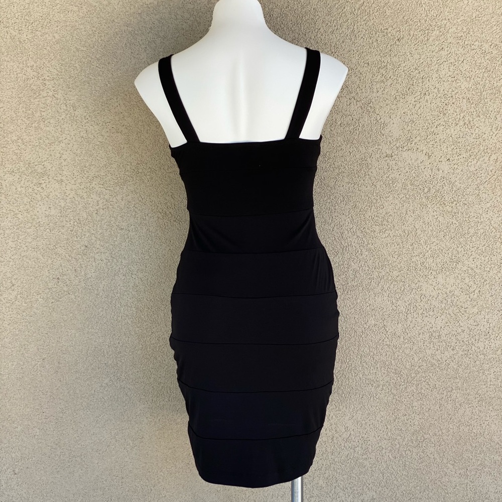 Mini Black Layered Bandage Cocktail Dress - Picture 3 of 3